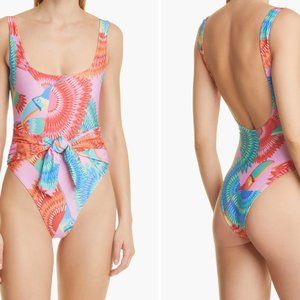 Happy Toucans Tie Front One-Piece Swimsuit
